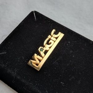 Vintage Gold & Emerald "MAGIC" Lapel Pin
